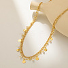 Brass with Round Plastic Pearl Coin Tassel Double Layer Waist Belly Chains for Women FS-WGFA592-01-5