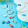 8Pcs Handmade Dichroic Foil Lampwork Pendants DICH-TA0001-01-7