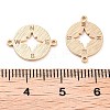 Brass Laser Cut Compass Connector Charms KK-U028-08G-3