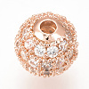 Brass Micro Pave Cubic Zirconia Beads ZIRC-Q013-10mm-142RG-3