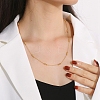 304 Stainless Steel Round Beaded Link Chain Necklaces for Women LS-NJEW-D058-02G-4