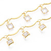 Brass Glass Scalloped Bar Chains CHC-T018-09G-1
