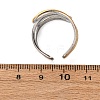 304 Stainless Steel Double Color Cuff Rings RJEW-S635-01GP-I-3