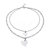 Non-Tarnish 304 Stainless Steel Double Layer Necklaces NJEW-M181-15P-1