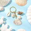 Ocean Style Natural Shell with Synthetic Turquoise Keychains KEYC-JKC01231-03-1