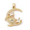 Brass Micro Pave Cubic Zirconia Pendants ZIRC-I069-02G-01-1