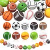 20Pcs 10 Style Sports Theme Food Grade Eco-Friendly Silicone Beads SIL-CJ0001-13-1