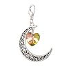 7Pcs 7 Styles Alloy Moon & Glass Pendant Decorations HJEW-JM02689-3