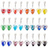 24Pcs 12 Colors Handmade Luminous Lampwork European Dangle Charms PALLOY-AB00086-1