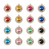 Crafans 24pcs 6 colors Zinc Alloy Rhinestone Pendants FIND-CF0001-01-12