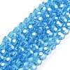 Electroplate Transparent Glass Beads Strands EGLA-A035-T6mm-A08-1