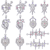 24Pcs 12 Styles Alloy Rhinestone Connector Charms FIND-SC0022-21A-7