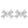 Brass Clear Cubic Zirconia Stud Earring Findings KK-A238-02A-P-1