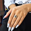 Brass Pave Cubic Zirconia Finger Rings FS-WGC2302-05-3