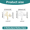 12Pcs 2 Styles Brass Peg Bails Pendants KK-HS0001-17-2