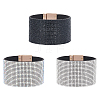 3Pcs 3 Colors Rhinestone Wide Cord Bracelets Set with Velvet Inside BJEW-AN0001-73-1
