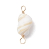 Natural Conch Shell Connector Charms PALLOY-JF02812-02-3