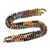Synthetic Goldstone & Natural Chinese Southern Jade & Red Aventurine & Tiger Eye & Sodalite & Obsidian & Snowflake Obsidian Beads Strands G-H333-03J-3