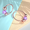 316L Surgical Stainless Steel & Round Synthetic Opal Hoop Cartilage Earrings WG5E20C-07-1