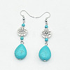 Bohemian Zinc Alloy Synthetic Turquoise Dangle Earrings LQ8241-7-1