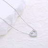 Minimalist Stainless Steel Crystal Rhinestone Heart Pendant Necklaces for Women DZ6290-1-2