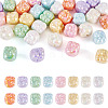 32Pcs 8 Colors UV Plating Opaque Acrylic Beads MACR-TA0002-63-1