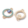 Alloy Enamel Connector Charms with Synthetic Turquoise FIND-YW0003-49-2