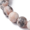 Natural Pink Zebra Jasper Round Beaded Stretch Bracelets BJEW-JB09832-3