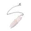 Natural Rose Quartz Pointed Dowsing Pendulums AJEW-B020-06P-07-2