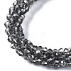 Faceted Transparent Glass Beads Stretch Bracelets BJEW-S144-002B-06-3