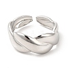 Non-Tarnish 304 Stainless Steel Twist Rope Shape Open Cuff Ring for Women RJEW-E063-06P-2