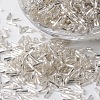 Twisty Tube Silver Lined Round Hole Glass Bugle Beads SEED-K002-C01-1