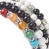 4Pcs 4 Style Natural & Synthetic Mixed Gemstone Strech Bracelets Set BJEW-JB09347-8