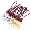 10Pcs 2 Colors Eco-Friendly Korean Waxed Polyester Cord Keychains KEYC-TA00034-2