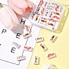 40Pcs 4 Colors Printed  Opaque Acrylic Beads OACR-FS0004-05-8