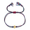 304 Stainless Steel Alphabet Bead Adjustable Bracelets IC6774-4-1