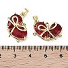 Real 18K Gold Plated Brass Glass Pendants KK-R161-02G-04-3