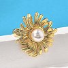 Sunflower Brass Finger Rings for Women RJEW-S622-02G-1