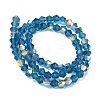 Electroplate Transparent Glass Beads Strands EGLA-K015-18O-2