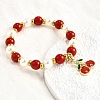 Brass Plastic Beads Bracelets BJEW-D314-02-3