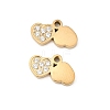 304 Stainless Steel Micro Pave Cubic Zirconia Pendants LS-STAS-P431-36B-G-1