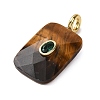 Natural Tiger Eye Faceted Pendants G-B186-01G-08-2