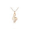 Music Symbol Real Rose Gold Plated Alloy Pendant Necklaces NJEW-AA00067-13RG-1