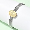 304 Stainless Steel Virgin Mary Bangles for Women BJEW-K295-01B-GP-1