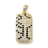 Rack Plating Brass Micro Pave Cubic Zirconia Pendants KK-P247-06G-1