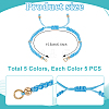 25Pcs 5 Colors Braided Nylon Cord Bracelet Making BJEW-PH01861-2