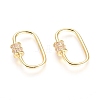 Brass Micro Pave Cubic Zirconia Screw Carabiner Lock Charms LS-KK-I657-17G-1