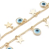 Brass Curb Chain Pendant Necklace & Charm Bracelets & Anklets Jewelry Sets SJEW-JS01182-3