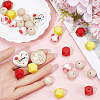 SUNNYCLUE 27Pcs 5 Style Teachers' Day Theme Food Grade Eco-Friendly Silicone Beads SIL-SC0001-67-3