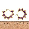 Glass Beaded Hoop Earrings EJEW-MZ00750-02-5